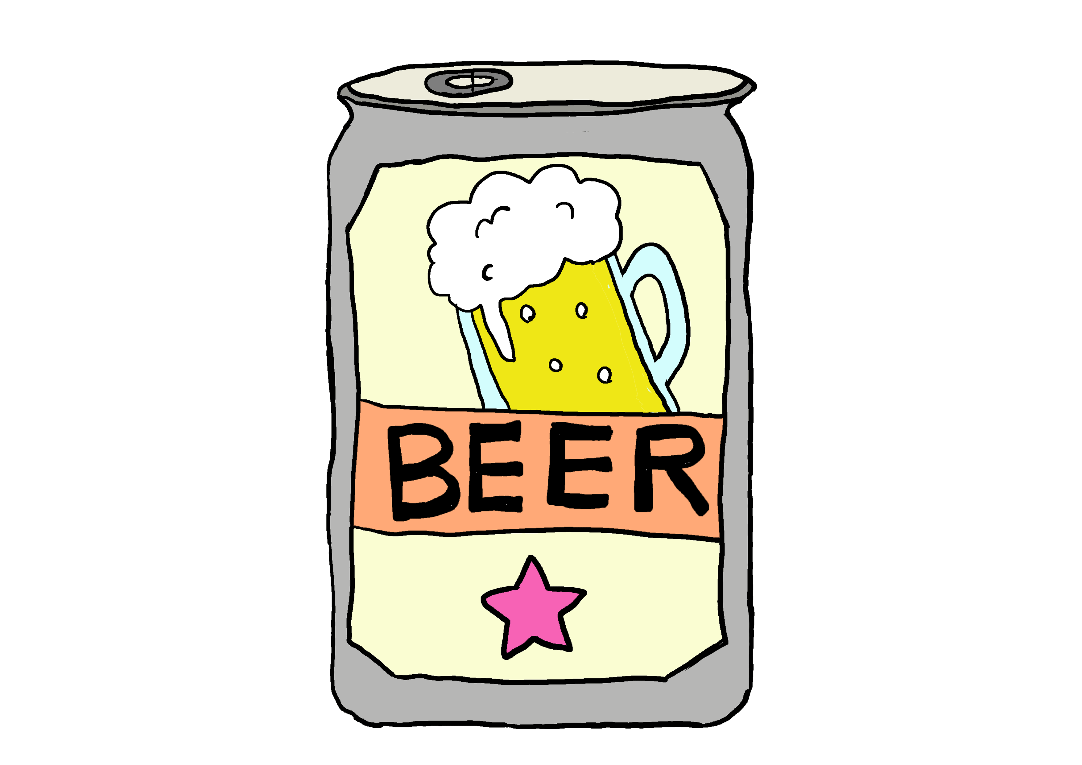 商用フリーイラスト【ビール、缶ビール】