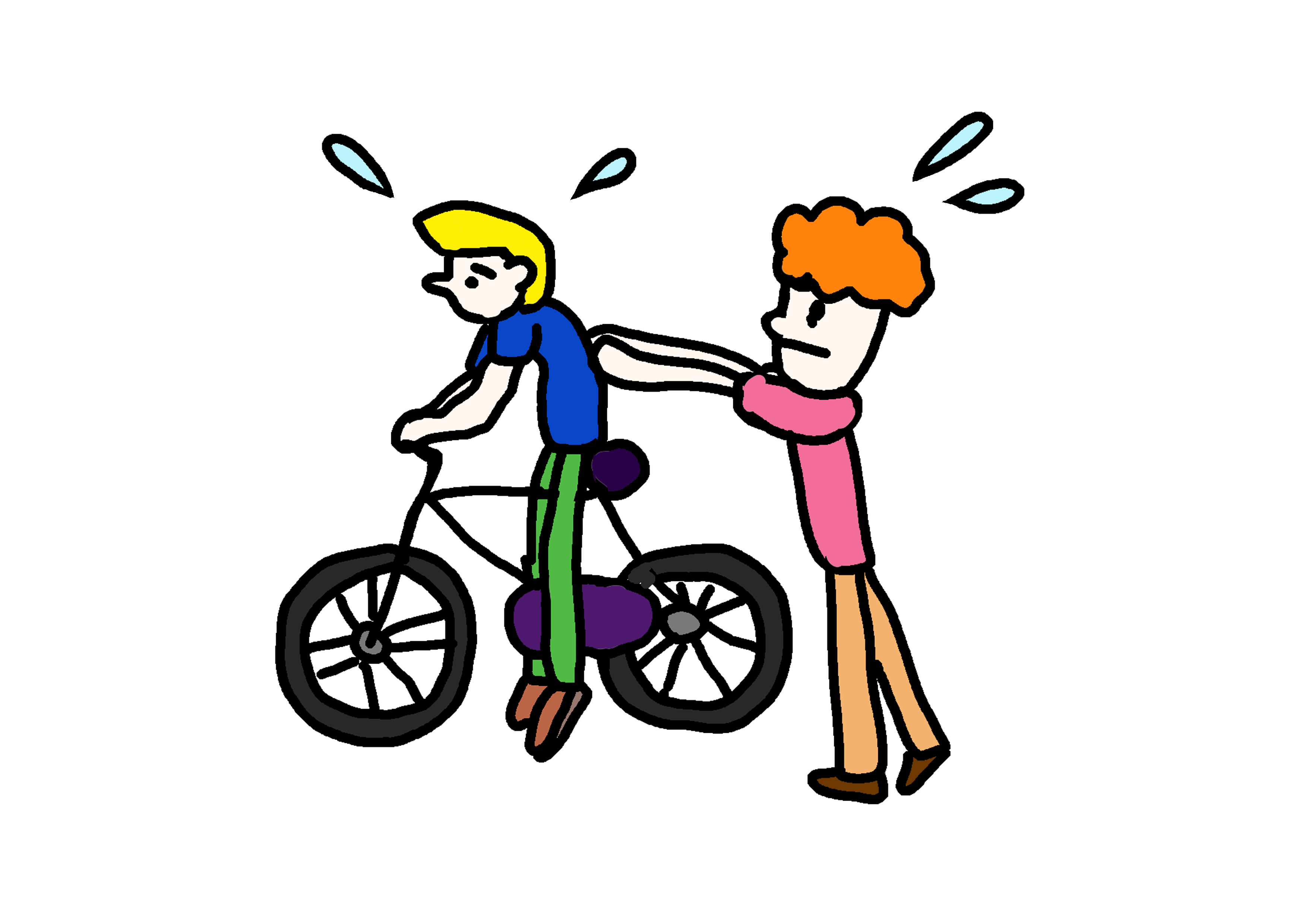 イラスト無料素材 自転車に乗る にほんご教師ピック