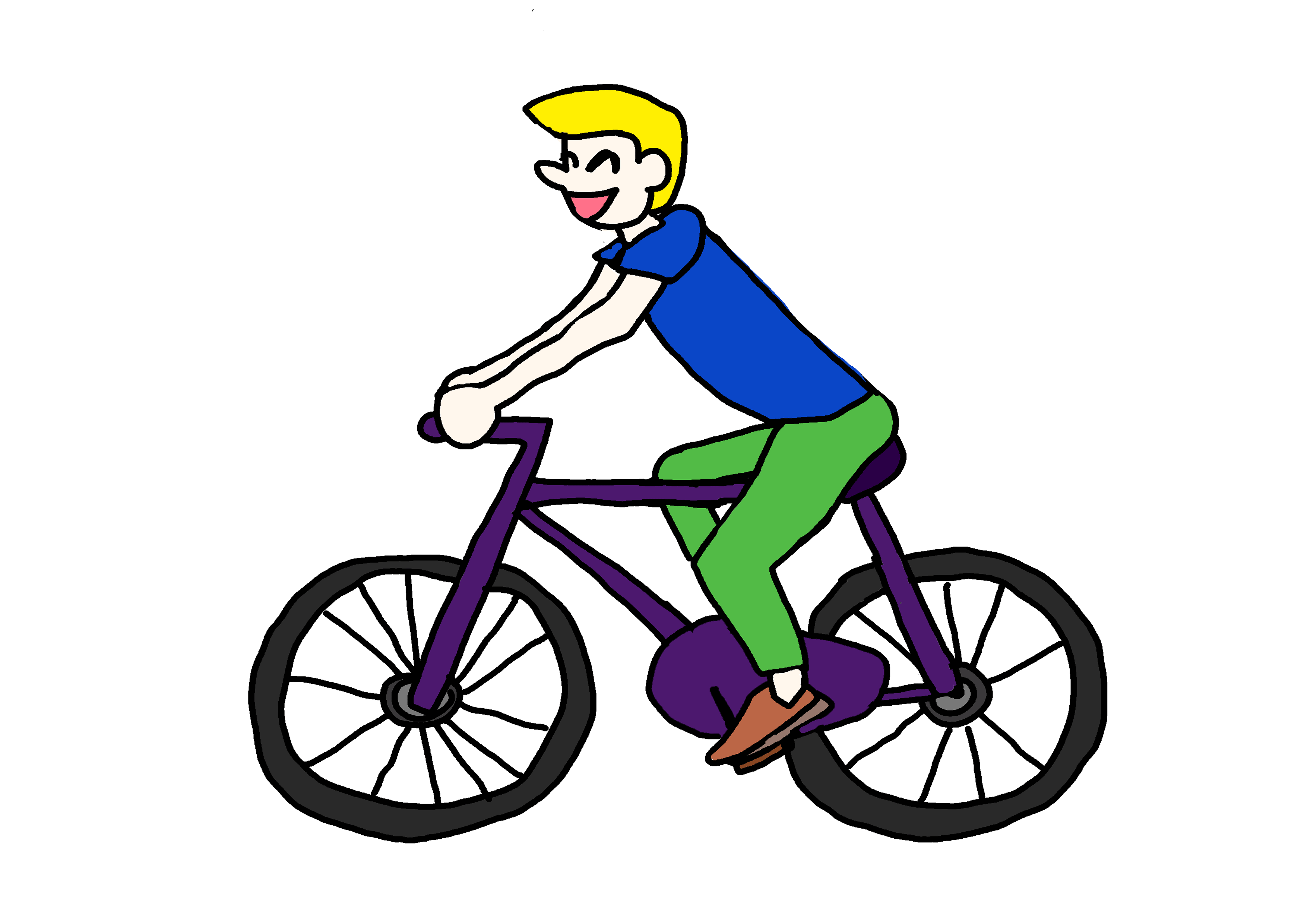 イラスト無料素材 自転車に乗る にほんご教師ピック