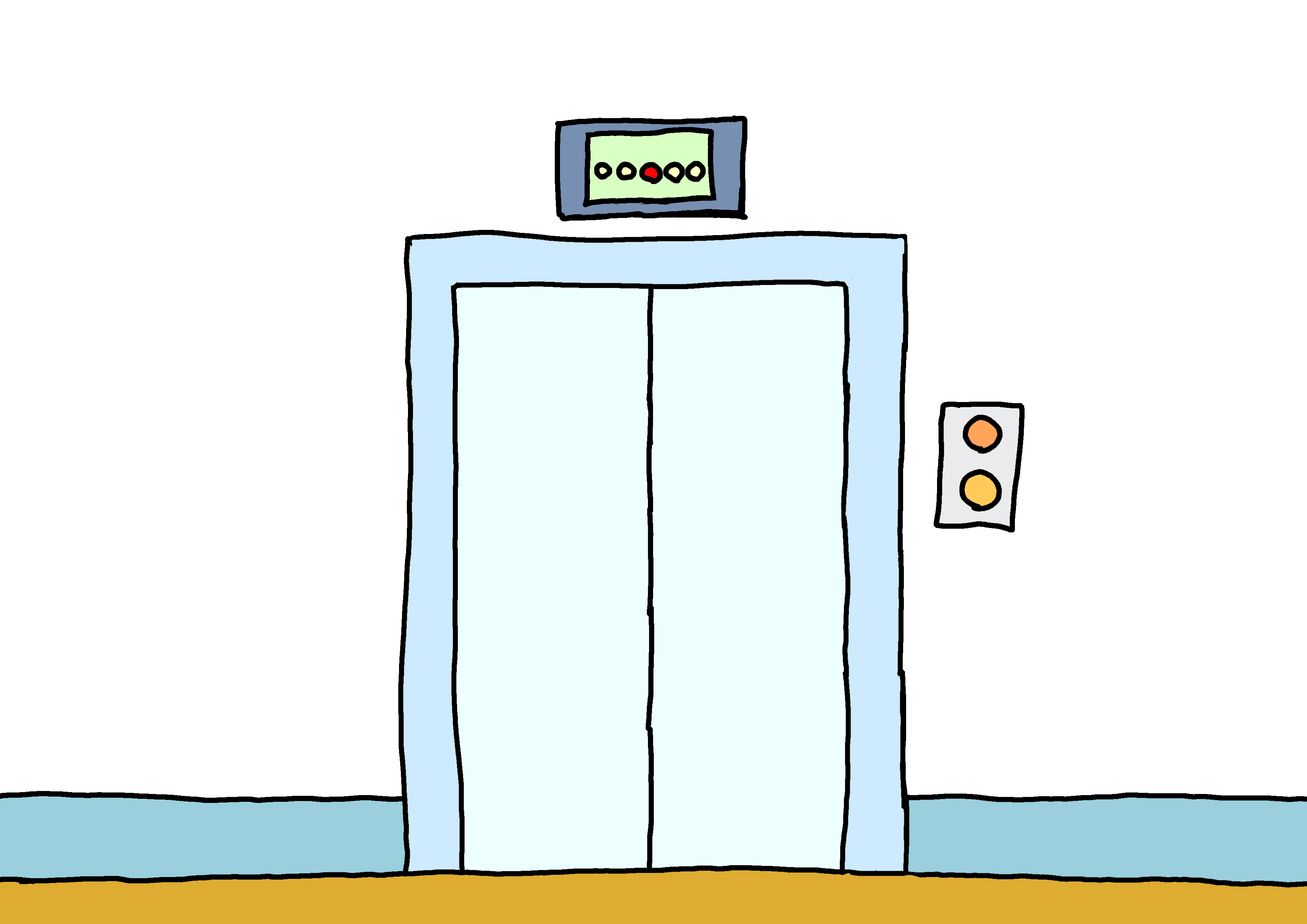 【みんなの日本語３課イラスト】エレベーター