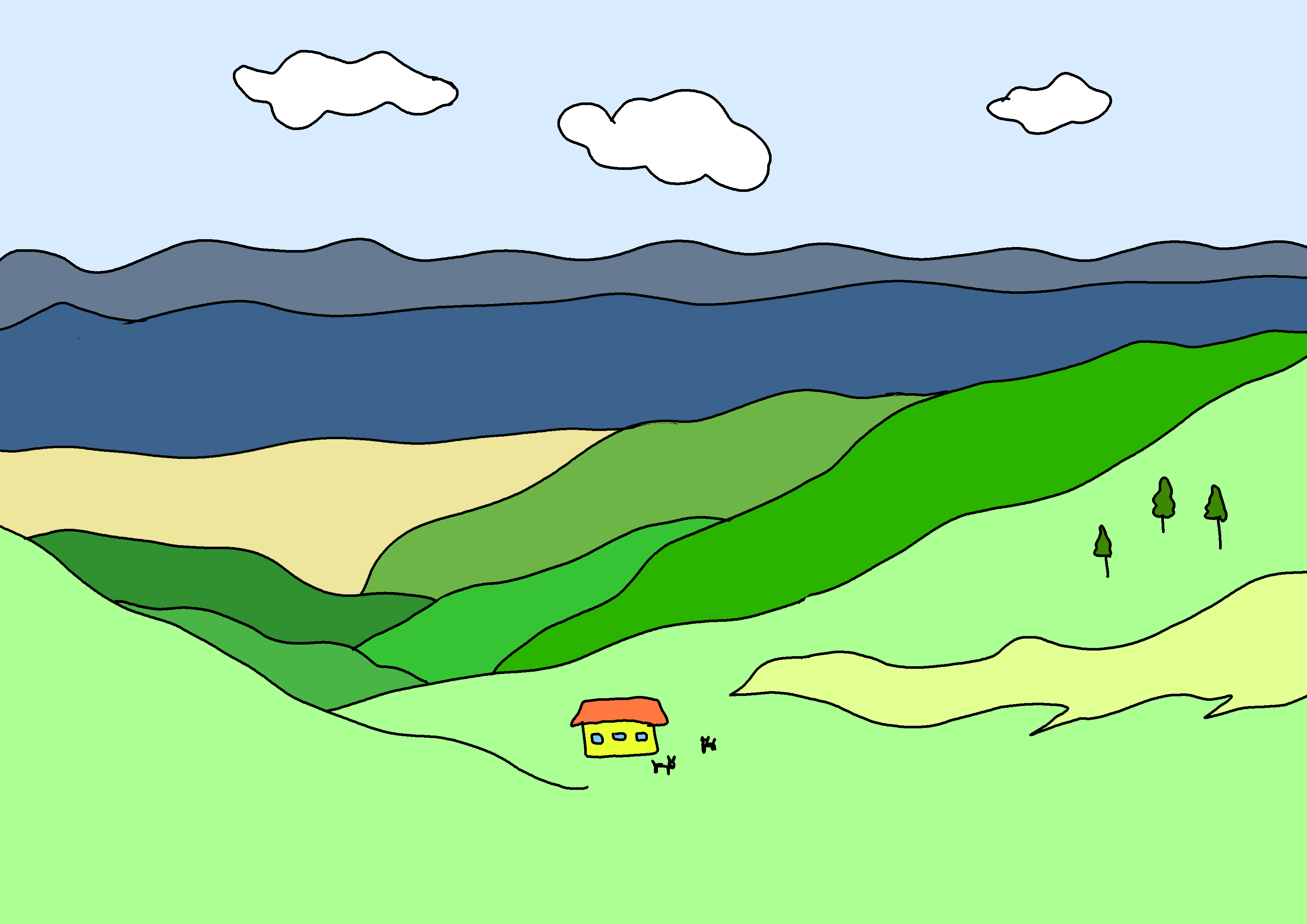 みんなの日本語28課イラスト【風景】