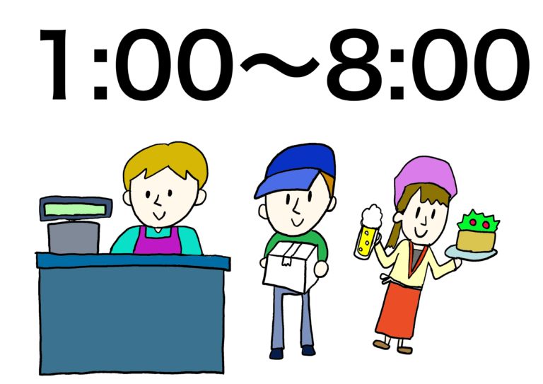 【イラスト】4課「〜時に/〜時から〜時まで」 | にほんご教師ピック
